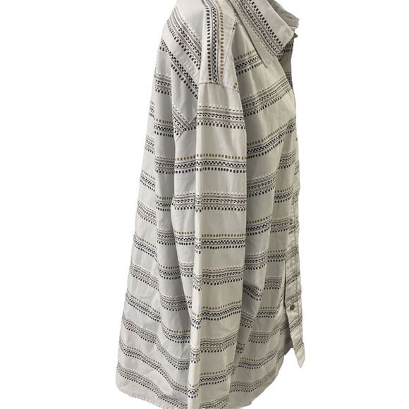 The North Face Long Sleeve Button Down Striped Shirt Mens Size XL Light Gray B16 - Picture 5 of 11